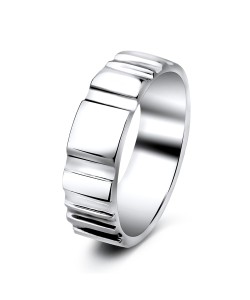 Wood Pattern Silver Ring DDR-11